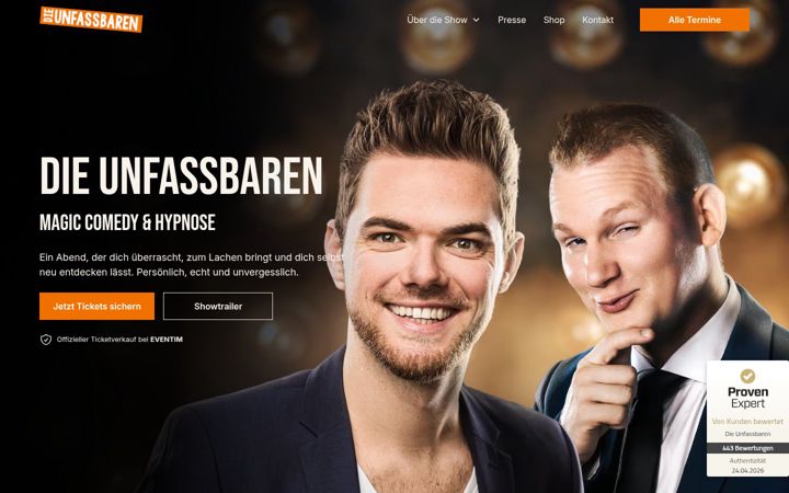 Ekrano kopija die-unfassbaren.de