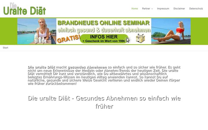 Screenshot of die-uralte-diaet.com