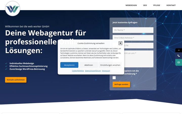 Ekrano kopija die-web-worker.de