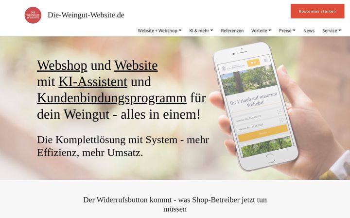 Screenshot of die-weingut-website.de