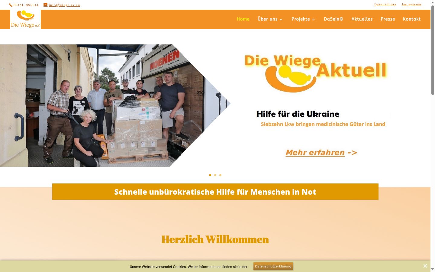 Screenshot des Einwilligungsbanners vor jeglicher Interaktion