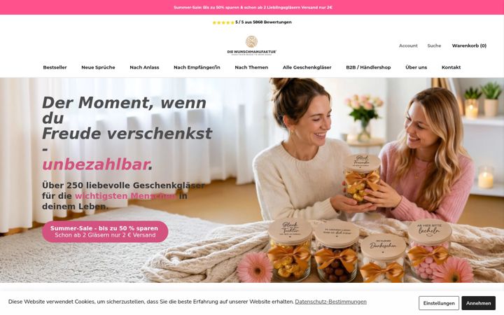 Screenshot of die-wunschmanufaktur.de