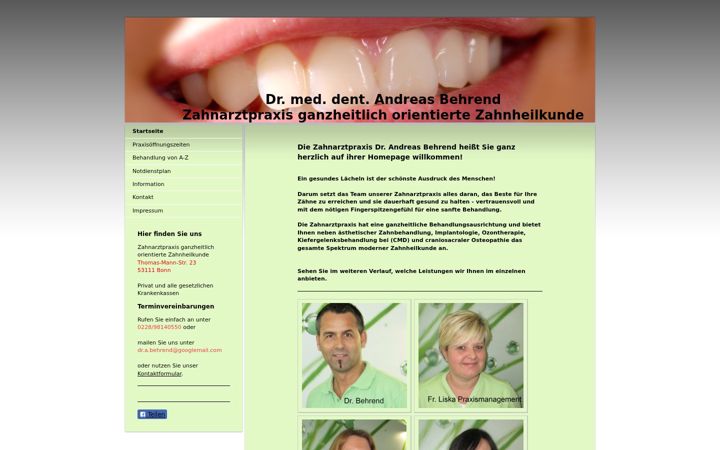Screenshot ta' die-zahnarztpraxis-bonn.de