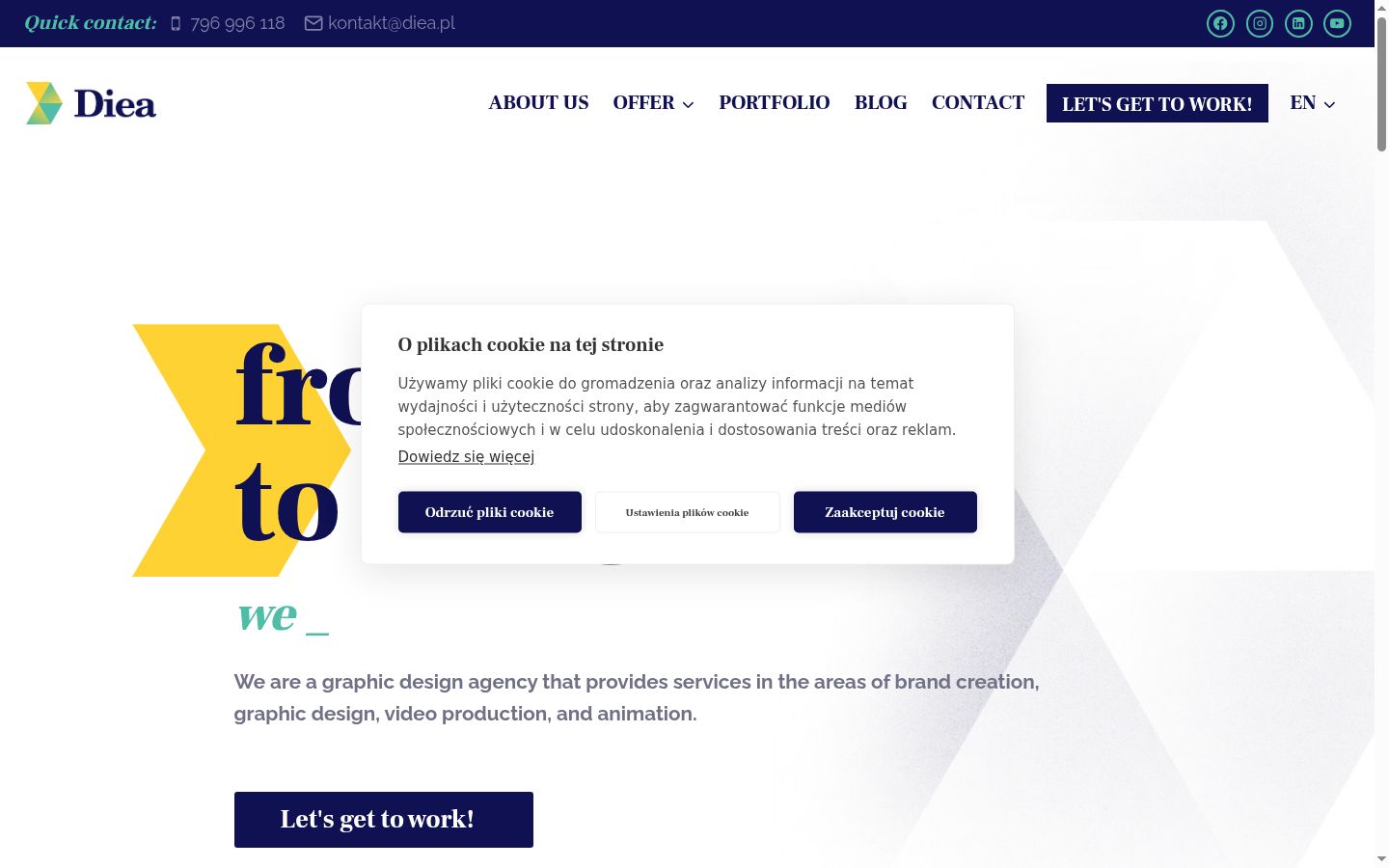 Screenshot of the consent banner shown before any interaction