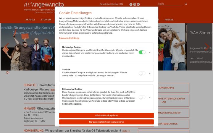 Screenshot von dieangewandte.at