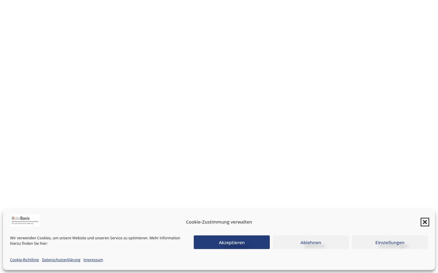 Screenshot del banner di consenso mostrato prima di qualsiasi interazione