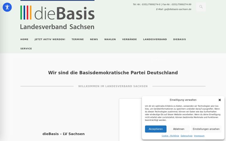Screenshot von diebasis-sachsen.de