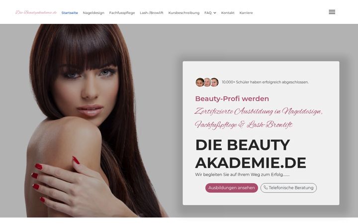 Skjermbilde av diebeautyakademie.de