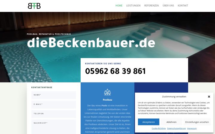Screenshot of diebeckenbauer.de