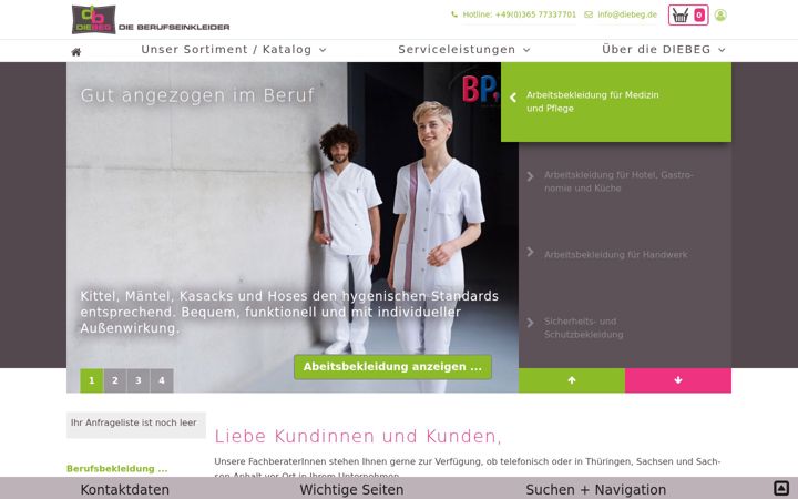 Screenshot of diebeg.de