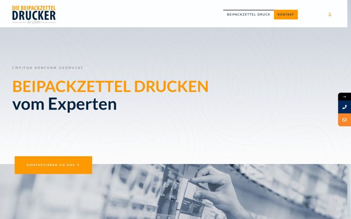 Screenshot von diebeipackzetteldrucker.de