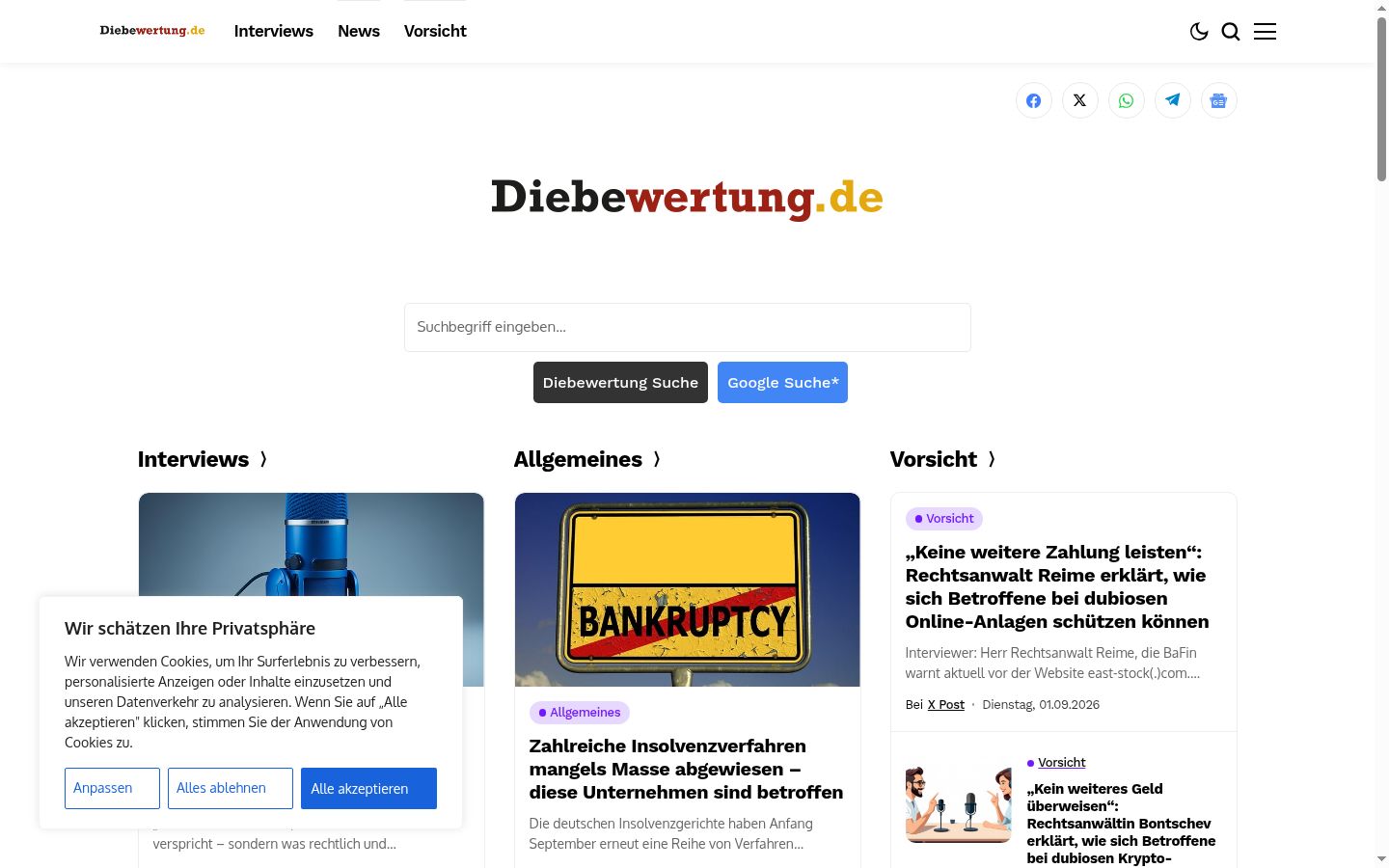 Screenshot tal-banner tal-kunsens muri qabel kwalunkwe interazzjoni