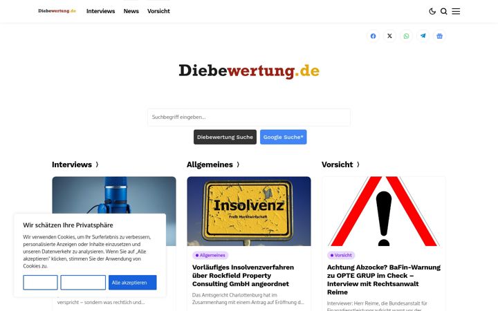 Screenshot of diebewertung.de