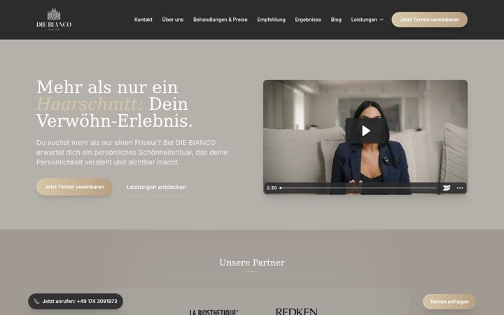 Screenshot of diebianco.de