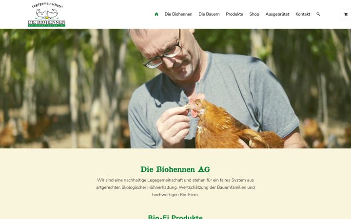 Ekrano kopija diebiohennen.de
