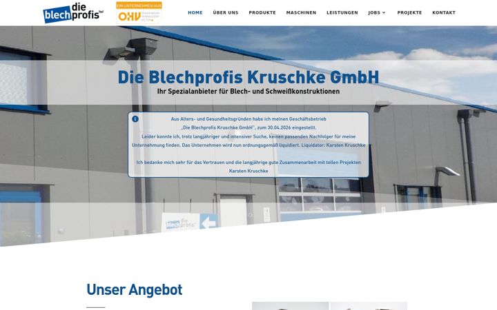 Screenshot von dieblechprofis.de