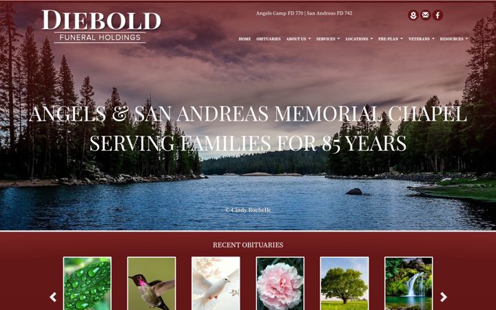 Screenshot of dieboldfuneral.com