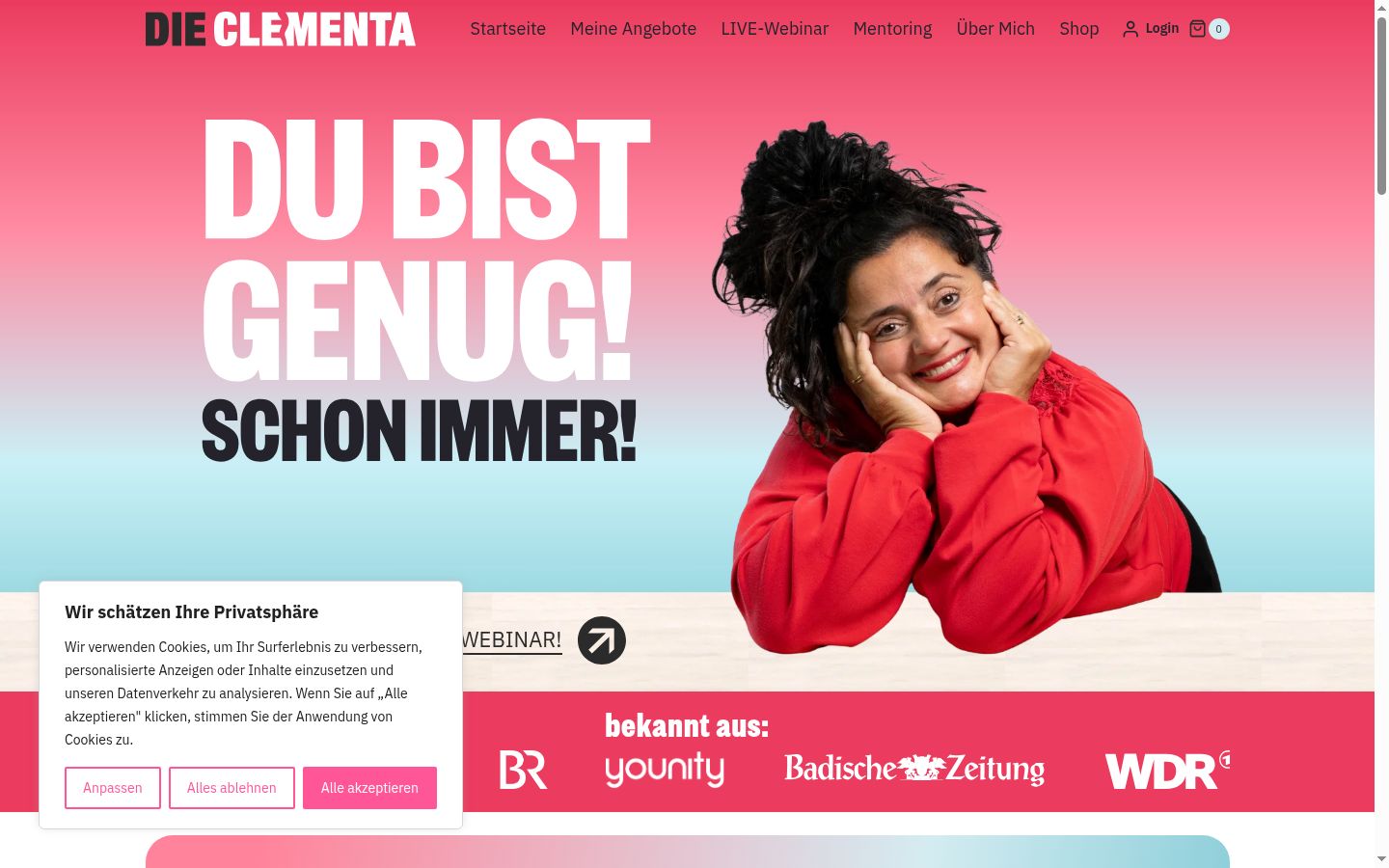 Sutikimo reklamjuostės, rodytos prieš bet kokią sąveiką, ekrano kopija