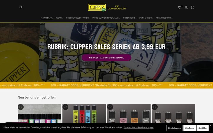 Zrzut ekranu dieclipperdealer.de