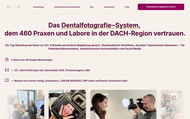 Screenshot of diedentalfotografin.de