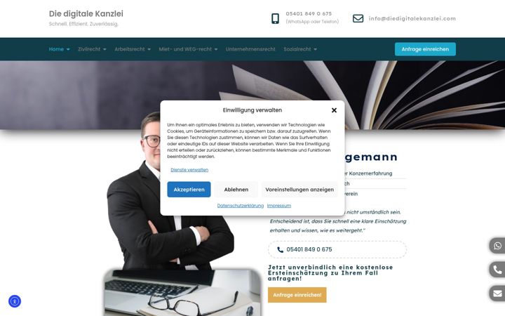 Screenshot of diedigitalekanzlei.com