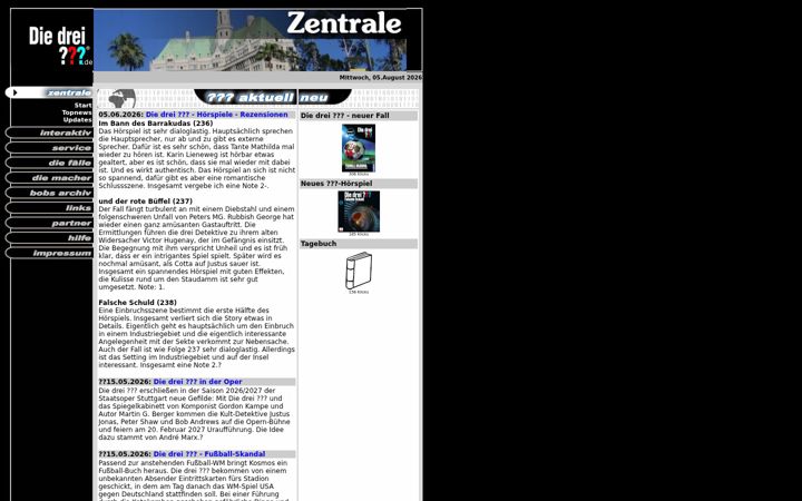 Screenshot of diedreifragezeichen.de