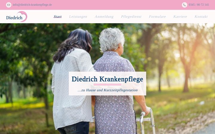 Skærmbillede af diedrich-krankenpflege.de