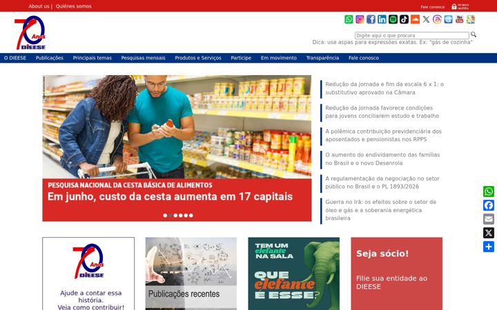 Screenshot of dieese.org.br