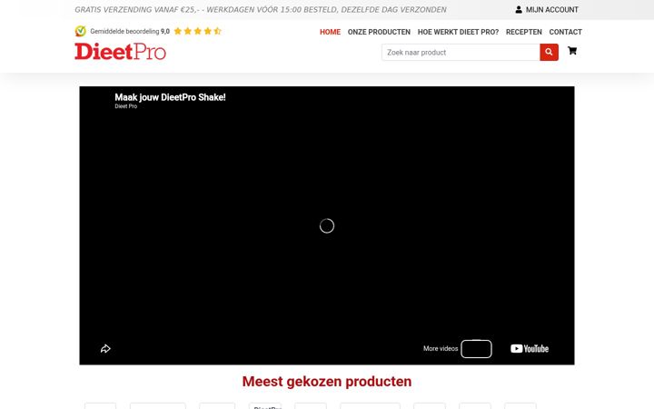 Screenshot of dieetpro.nl