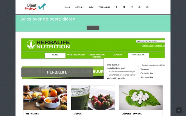 Screenshot of dieetreviews.nl