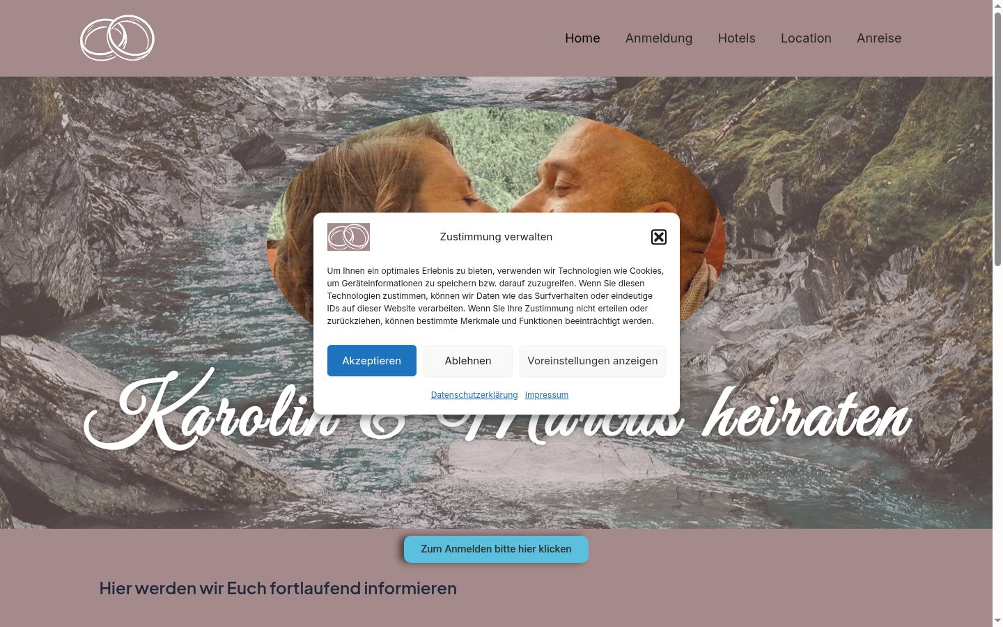 Screenshot of the consent banner shown before any interaction