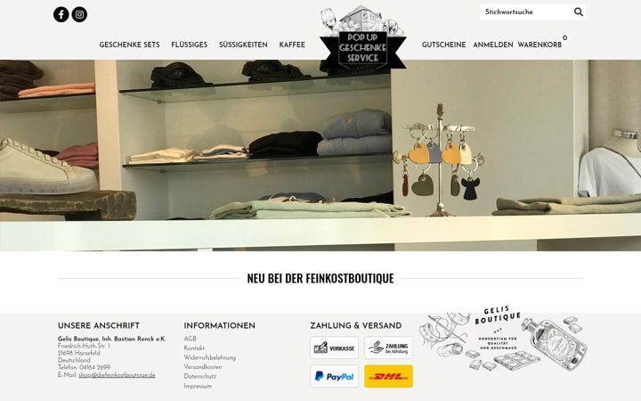 Screenshot of diefeinkostboutique.de