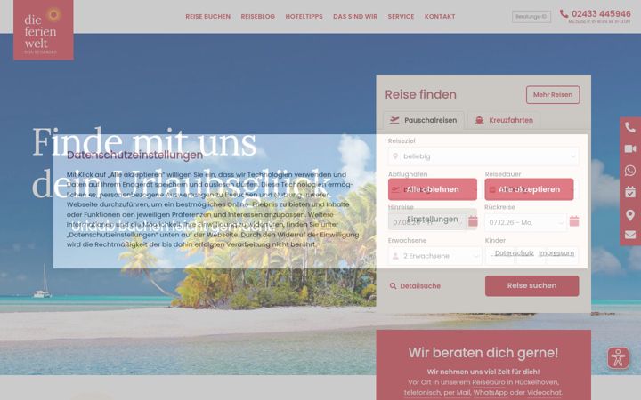 Screenshot of dieferienwelt.de