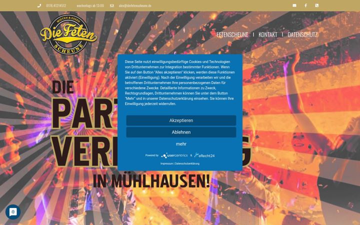 Screenshot of diefetenscheune.de