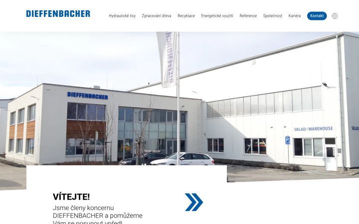 Screenshot stránky dieffenbacher.cz