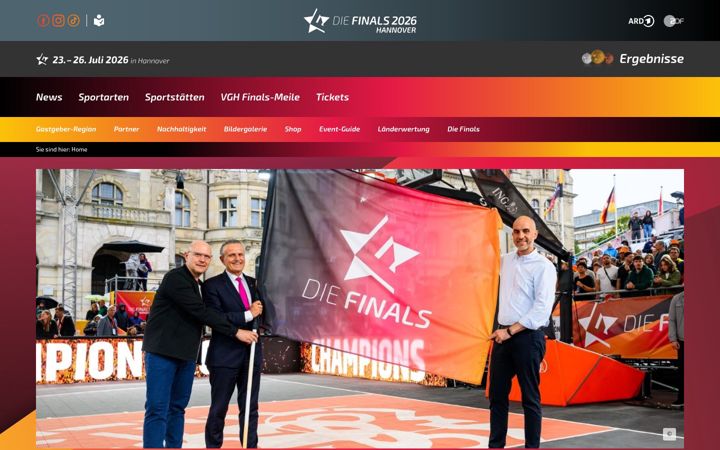 Screenshot von diefinals.de