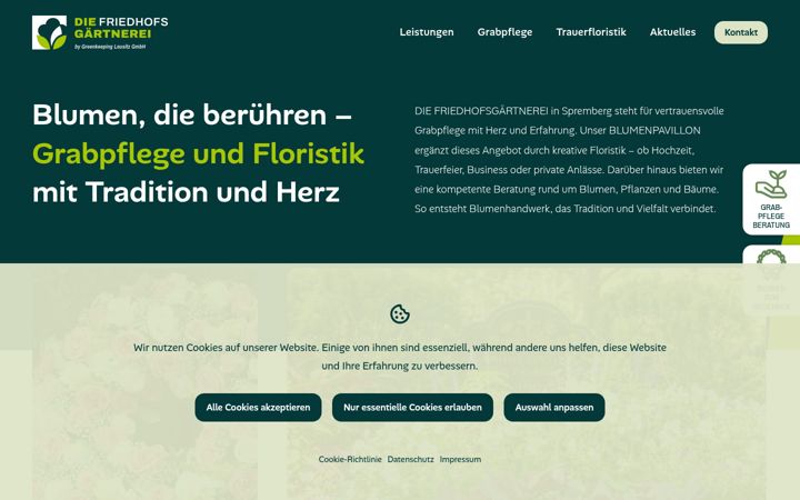 Screenshot of diefriedhofsgaertnerei.de