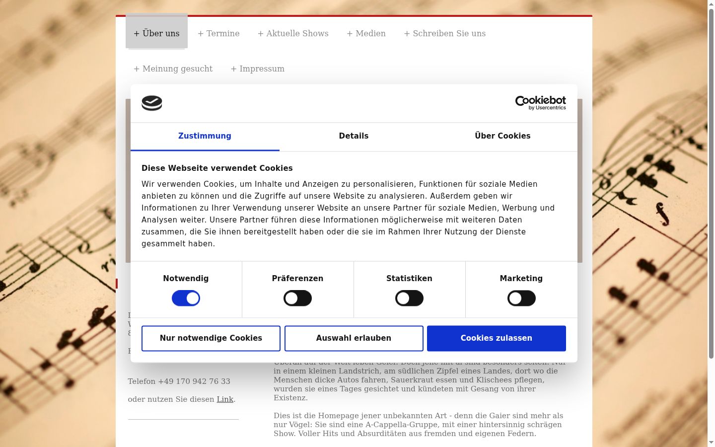 Sutikimo reklamjuostės, rodytos prieš bet kokią sąveiką, ekrano kopija