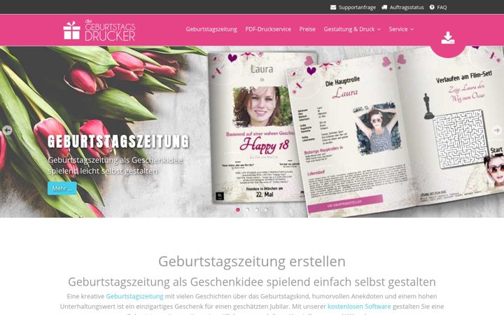 Screenshot of diegeburtstagsdrucker.de
