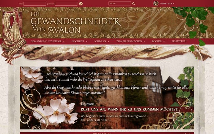 Screenshot of diegewandschneidervonavalon.de