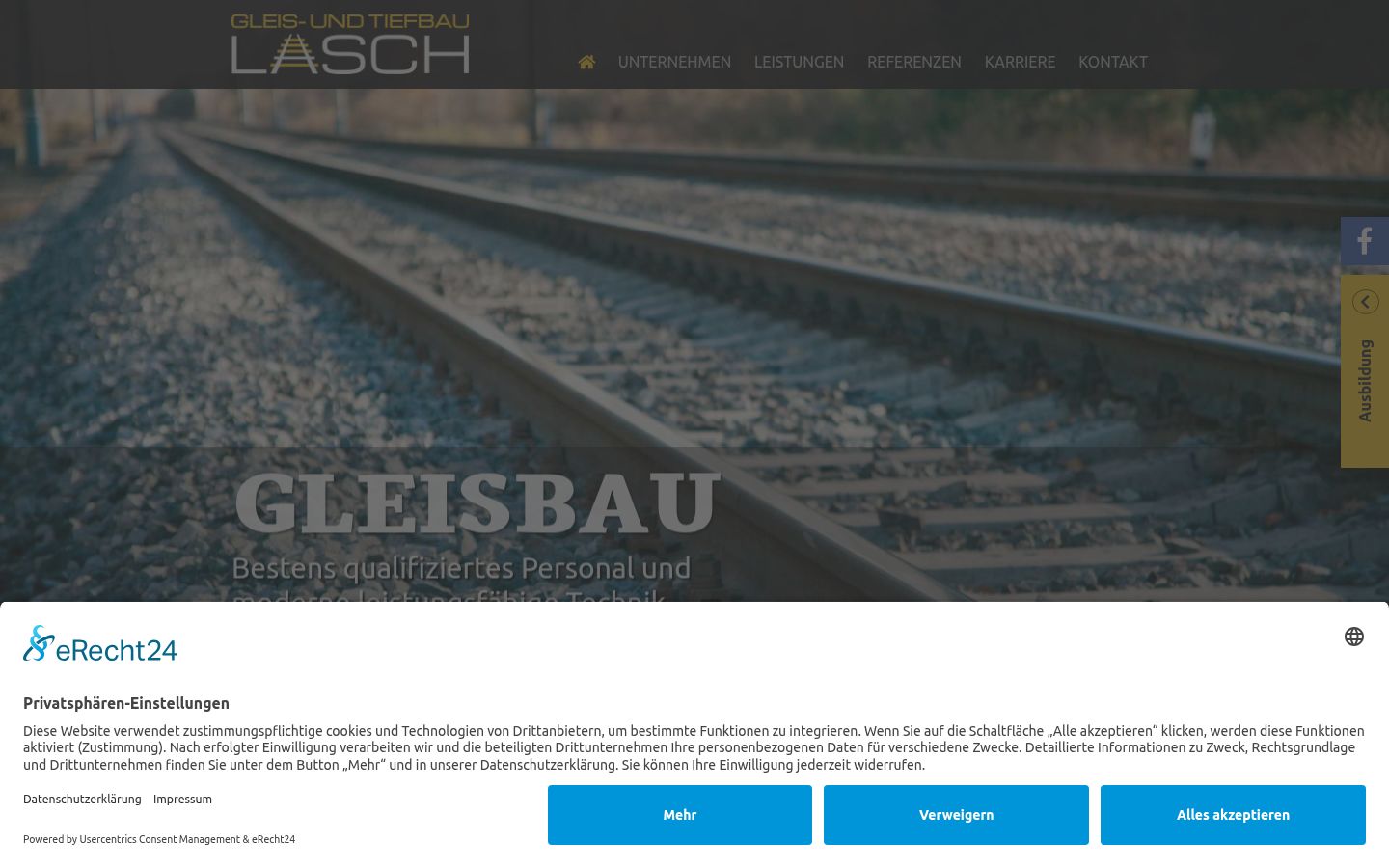 Screenshot des Einwilligungsbanners vor jeglicher Interaktion