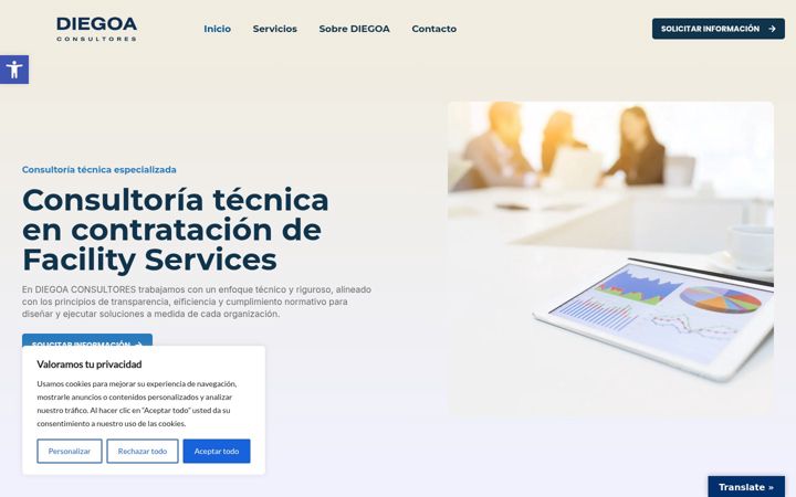 Screenshot of diegoaconsultores.com