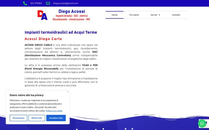 Screenshot von diegoacossiimpianti.it