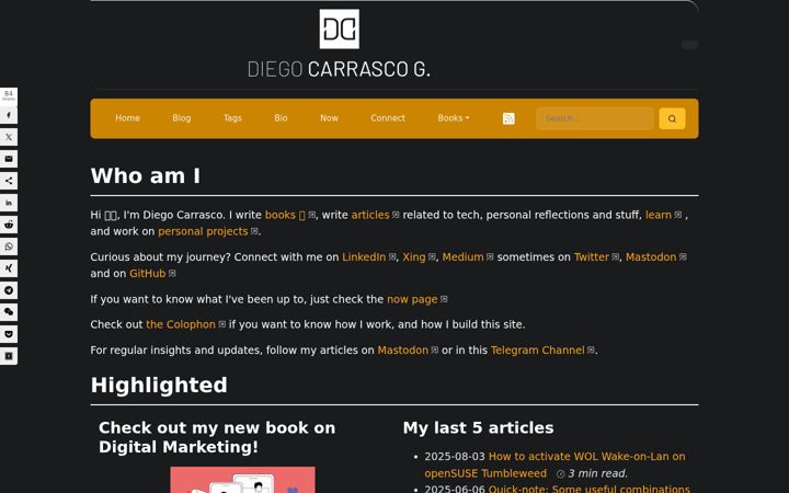 Screenshot of diegocarrasco.com