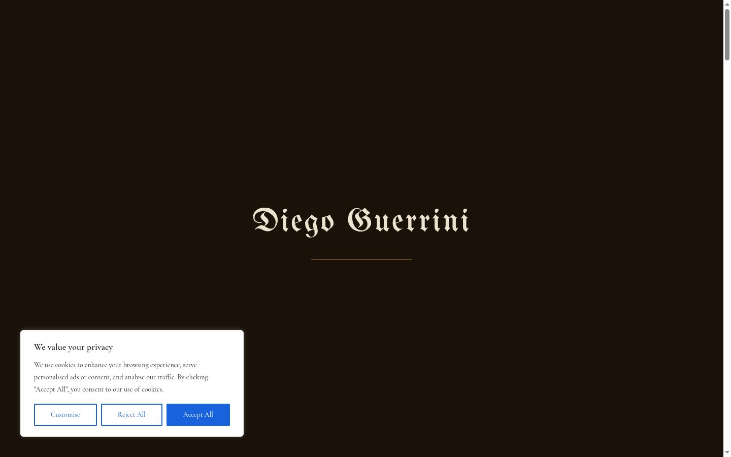 Captura de pantalla del banner de consentimiento mostrado antes de cualquier interacción