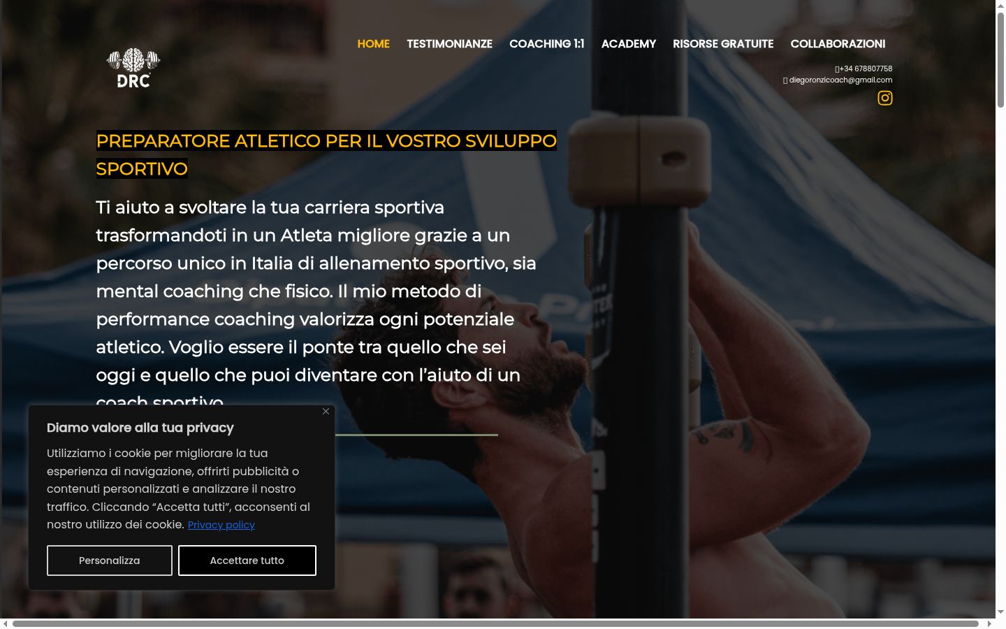 Captura de pantalla del banner de consentimiento mostrado antes de cualquier interacción