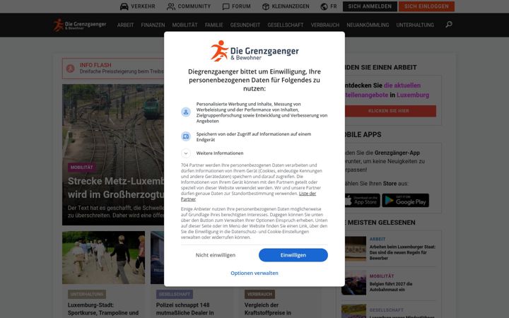 Screenshot of diegrenzgaenger.lu