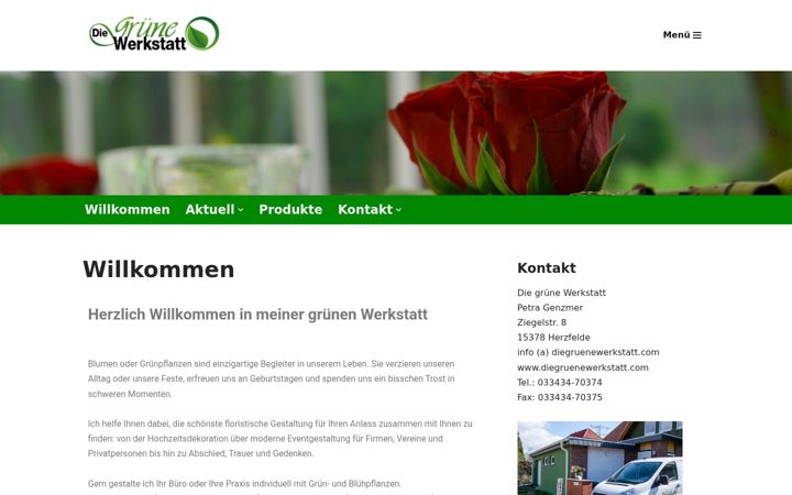Screenshot of diegruenewerkstatt.com