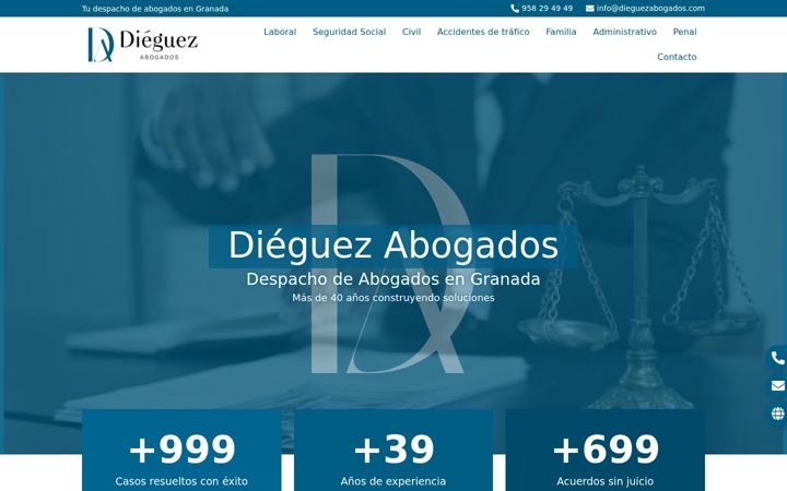 Screenshot of dieguezabogados.com