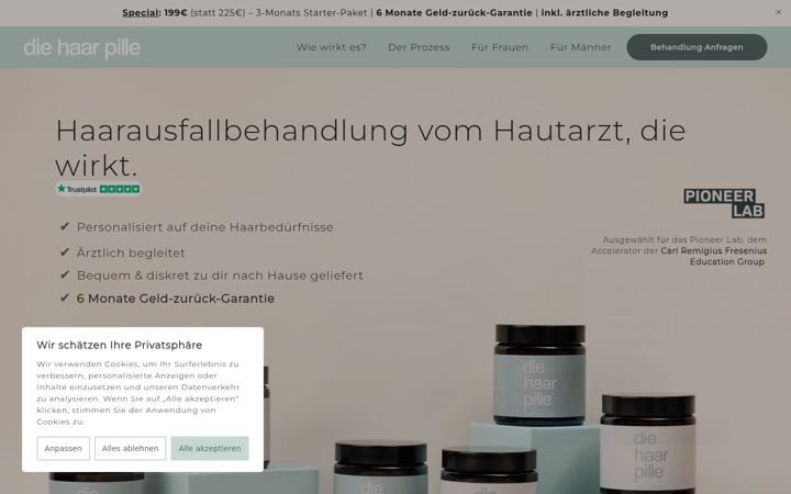 Screenshot of diehaarpille.de